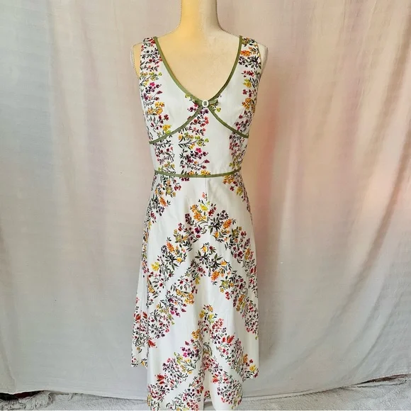 R & K Original | Dresses | Y2k Floral Princess Empire Waist Sun Dress White  With Green Rk Original Size 4